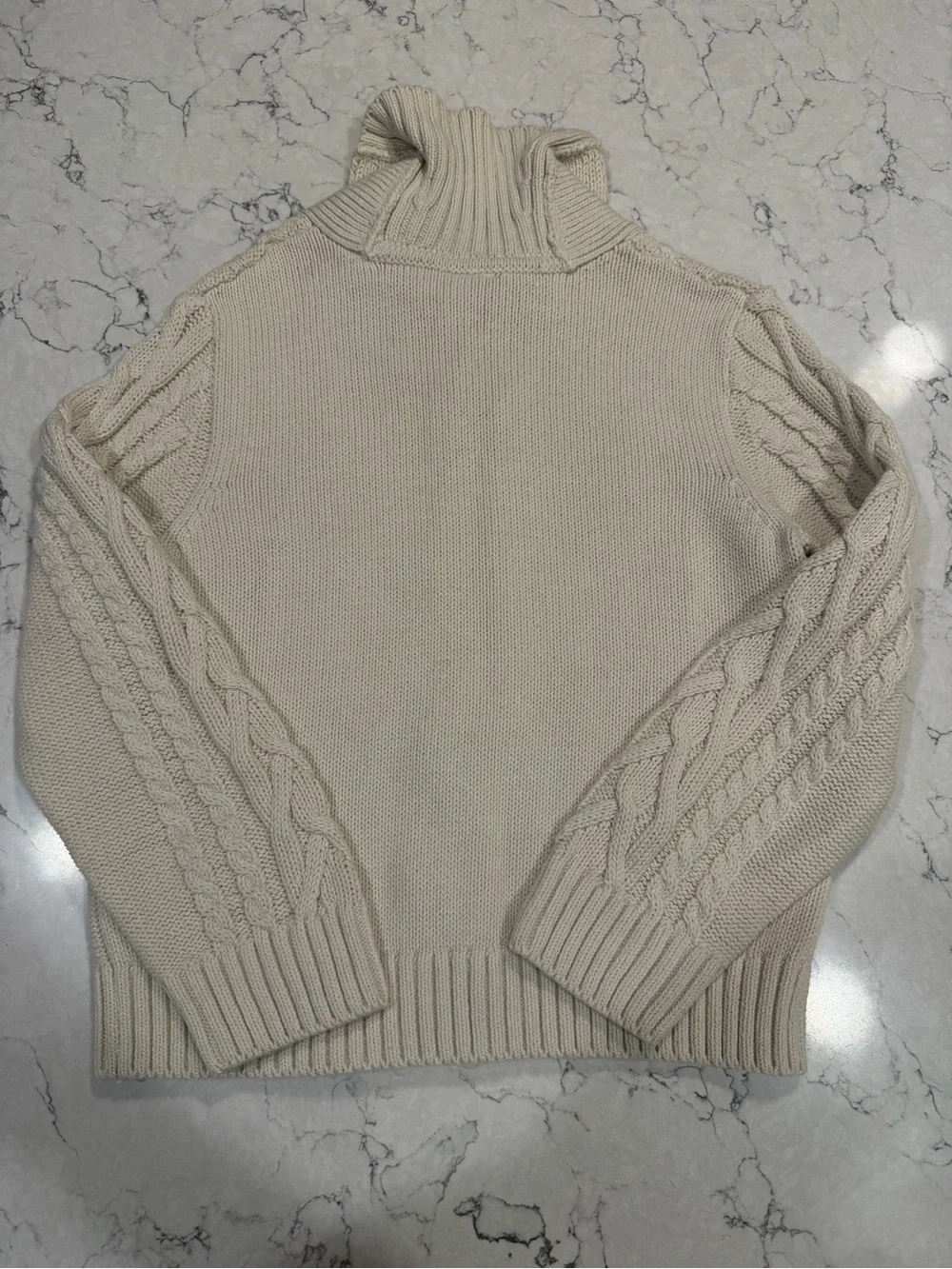 GAP Cream Cable Knit Shawl Collar Cardigan